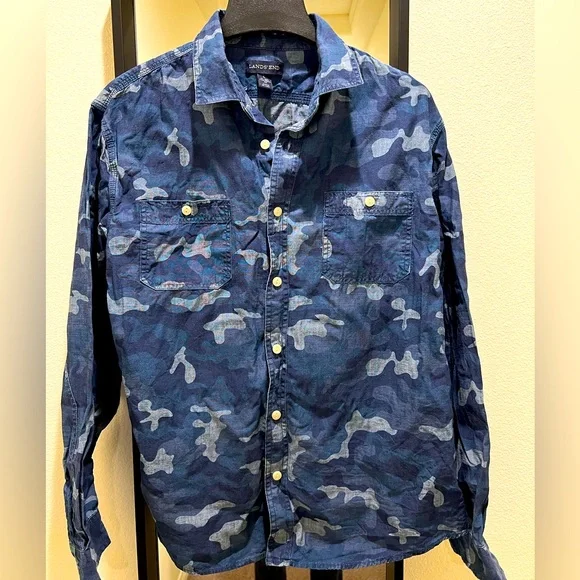 Lands' End | Shirts | Mens Lands End Blue Camo Long Sleeve | Poshmark Lands' End | Shirts | Mens Lands End Blue Camo Long Sleeve | Poshmark